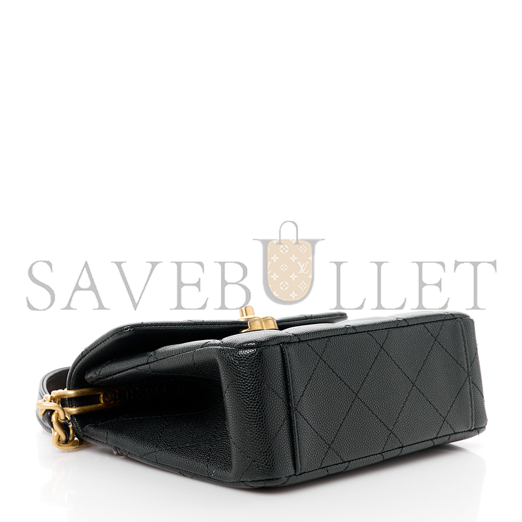 CHANEL MASTER CAVIAR QUILTED 31 RUE CAMBON MINI TOP HANDLE FLAP (19*15*7cm) 